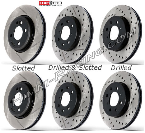 StopTech Brake Rotors FRONT Drilled/Slotted Mazda 93-01 FD RX7 - Click Image to Close